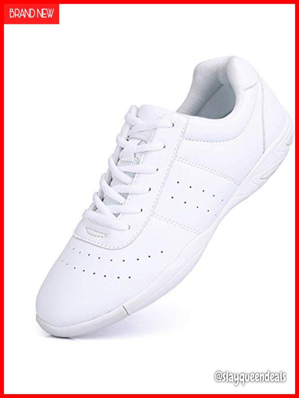 Cheer Shoes Women Cheerleading Dance Flats Tennis Walking Sneakers Lace-Up